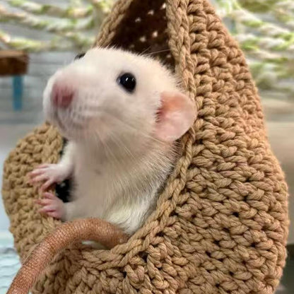 Small Pet Hammock Bed for Rats, Sugar Gliders, Rat Toys Soft Hanging Sleeping Hideout for Cage, Washable Comfortable Nest as Rat Cage Accessories