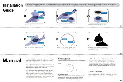 Cat Tracker Collar - Waterproof Airtag Cat Collar with Finder Tag (iOS ONLY), Compatible with Apple Find My, Breakaway Tractive Design with Reflective Pattern & Bell, Khaki(Not for Android Devices)