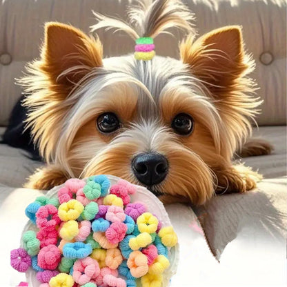 100pcs Candy Colour Small Dogs Hair Tie Scrunchies, Comfortable 0.8inch Mini Elastic Hair Rings Bands for Cats,Yorkshire Maltese Dogs,Pets Grooming,No Damage Hair