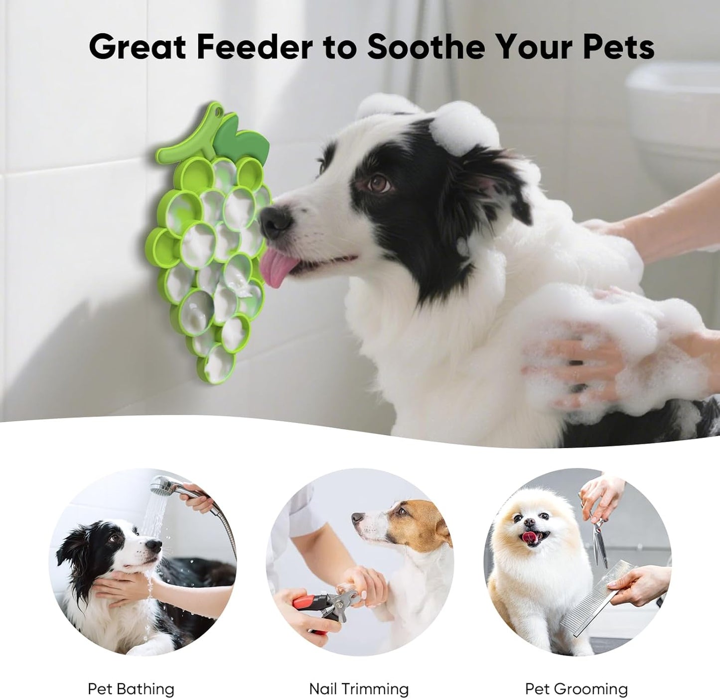 SUPERDESIGN Lick Mat for Dogs,Grape-Shaped Dog Lick Mat with Suction Cups,Slow Feeder Licking Pad for Anxiety Relief and Boredom Reducer, Dog Toys to Keep Them Busy Ideal for Grooming & Bathing