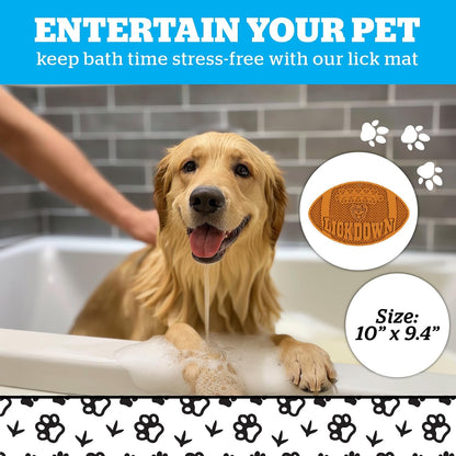 BigMouth Inc Touchdown Lick Mat for Pets - Non-Slip Durable Dog and Cat Pad - Perfect for Anxious Pets and Distraction During Grooming or Bathing