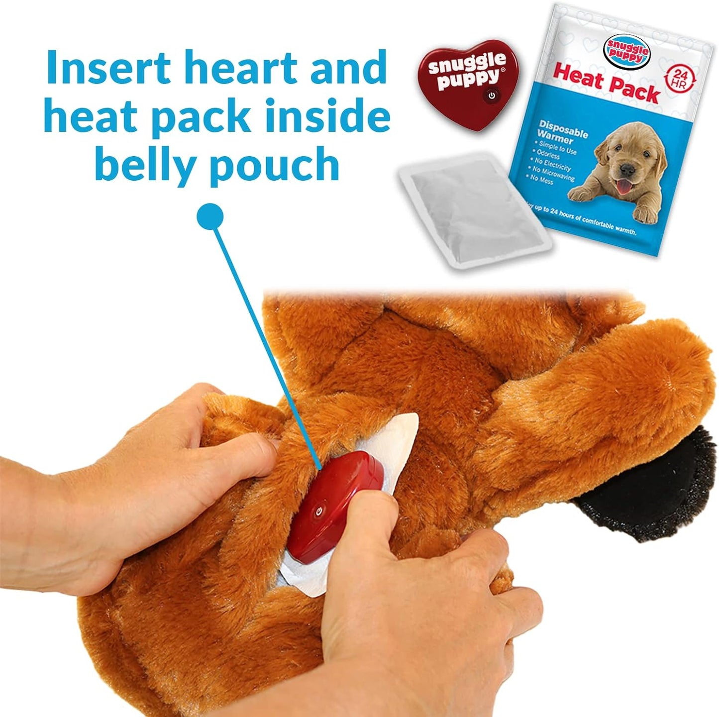 Original Snuggle Puppy Heartbeat Puppy Toy - Heartbeat Puppy for Dogs - Pet Anxiety Relief and Calming Aid - Comfort Dog Toy - Behavioral Training and Sleep Aid Cuddle buddy - Crate Training Essential