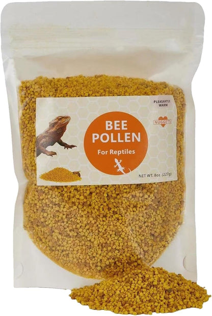Pleasantly War Bee Pollen for Bearded Dragons and Amphibians, Natural Granules, Premium Grade, Digestive and Immune Support,8oz