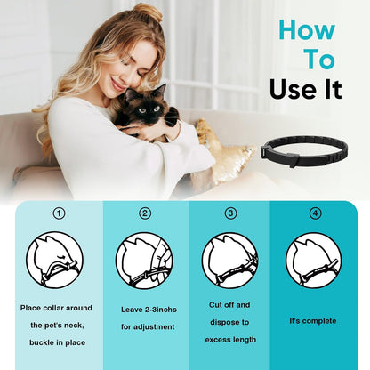 Calming Collar for Cats 6 Pack Cat Calming Pheromones Collar Stress and Anxiety Relief for 30 Days Pheromone Collars Adjustable Calm Care Products Anti Aggression Stop Meowing Relaxer for Cats in Heat