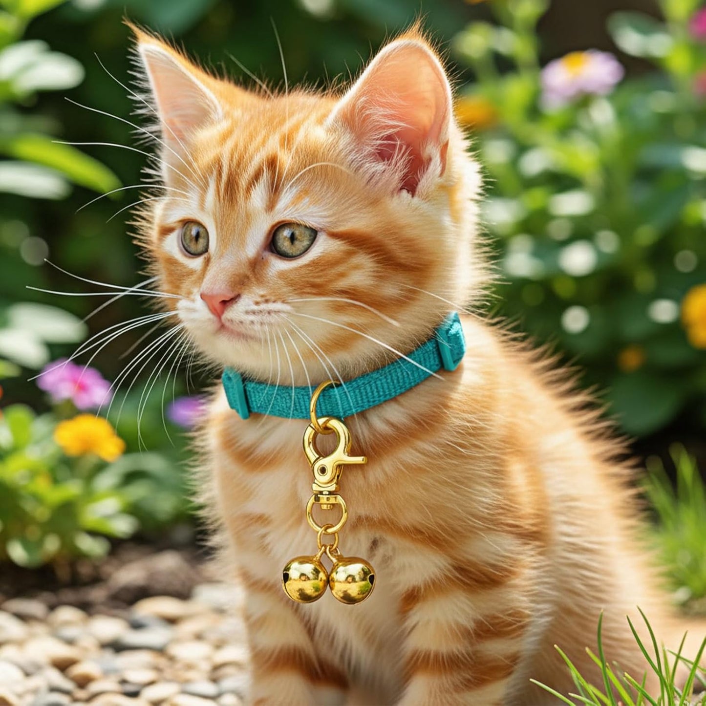 2Pcs Gold Bells for Dog Collars, Cat Bell for Pet Collar, Extra Loud Collar Bell, Training Collar Charm with Heavy Duty Snap Clips, Pet Pendant Accessories for Pet Tracking Anti Lost Training