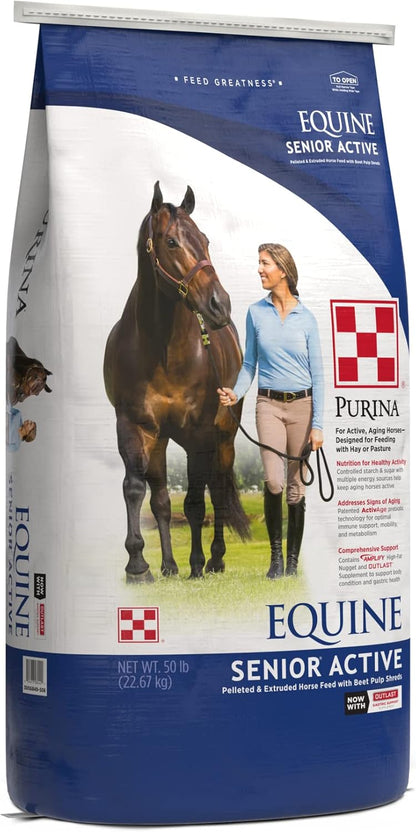 Purina | Equine Senior Active Horse Feed | 50 Pound (50 LB) Bag