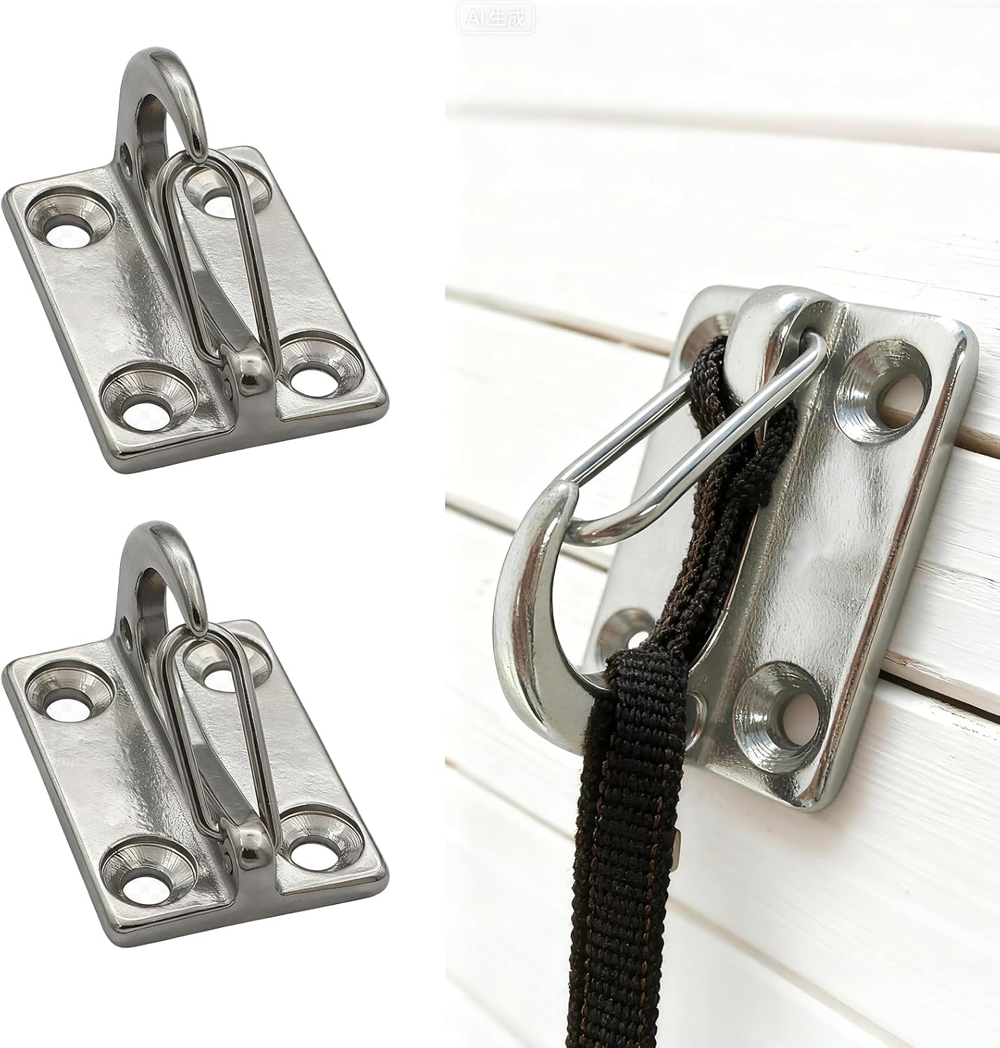Dog Hooks for Wall, Dog Tie Out in The Yard, Indoor Dogs Leash Hook, Stainless Steel Construction, Perfect for Small, Medium & Large Dogs (2-Pack)