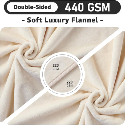 LOOBANI Waterproof Dog Blanket for Couch: Reversible Flannel Bed Blanket for Medium Large Dogs Liquid Proof, Soft Throw Blanket Couch Cover Protector for Sofa, Crate, Travel, Picnic, 50" x 60", Beige