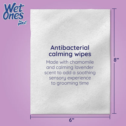 Wet Ones for Pets Antibacterial Calming Wipes with Chamomile, Lavender Scent - Dog Cleaning Wipes - Scented, Durable and Disposable Dog Wipes for Paws, 30 Count
