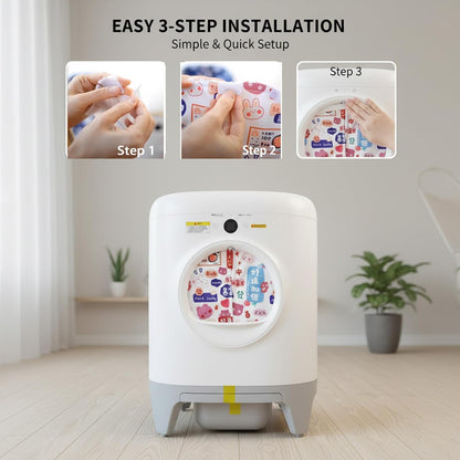 Curtain for Self Cleaning Cat Litter Box, Self-Cleaning Litter Box Curtain,Odor Blocker & Litter Scatter Shield for Cats,Easy Install, Universal Fit for Elliptical Openings (Red)