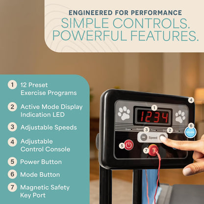 Lifepro PawRunner Dog Treadmill for Small & Medium Dogs up to 130lbs, Indoor Running Machine for Fitness, Compact & Durable Pacer Treadmill for Health and Exercise