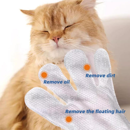 Pet Glove Wipes for Dogs 6 PCS, Disposable Dog Bathing Gloves for Paws, Face, Butt, and Body, Pet Cleaning Wipes Deodorizing & Hypoallergenic, Rinse Free Grooming Wipes for Cats & Puppies