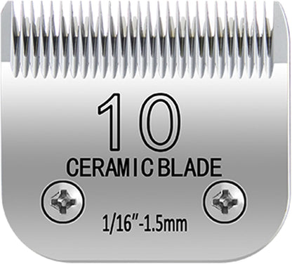 10# Pet Grooming Clipper Replacement Blades, Detachable Blade Compatible with Andis/wahl/Oster Dog Clippers,10 Blade 1/16-inch, Made of Ceramic & Stainless Steel Blade