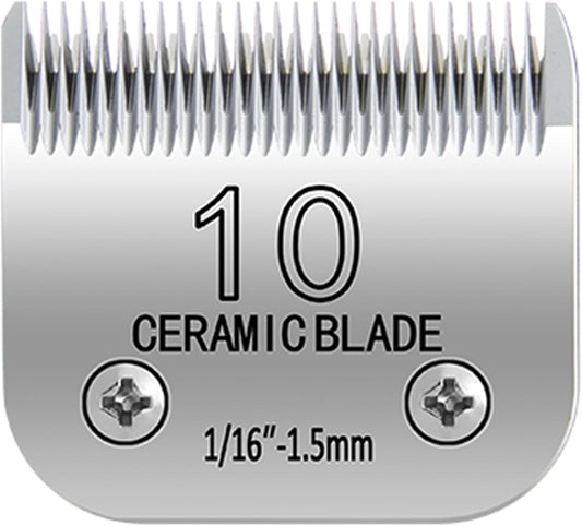 10# Pet Grooming Clipper Replacement Blades, Detachable Blade Compatible with Andis/wahl/Oster Dog Clippers,10 Blade 1/16-inch, Made of Ceramic & Stainless Steel Blade