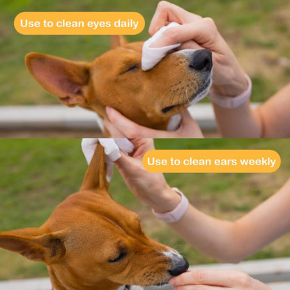 SONO Dog Wipes - Gentle Pet Wipes for Paws, Butt, Face & Body - Cleaning, Deodorizing, Puppy & Cat Friendly - Unscented, 100 Count