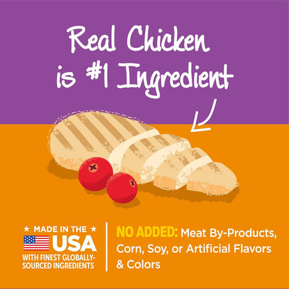 Wellness Kittles Crunchy Natural Grain-Free Cat Treats, Chicken & Cranberry, 2-Ounce Bag