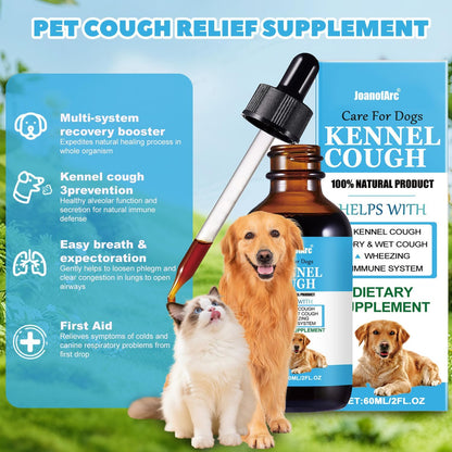 Cough Herbal Drops for Dogs & Cats, 60ML Natural Dog Supplement, Herbal Cough Drops for All Breeds & Sizes, Soothing Supplement for Dogs, Soothing Dog Cough