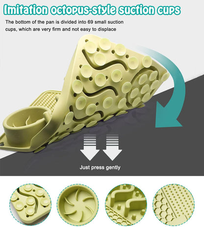 Slow Feeder Mat, Silicone Lick Mat with Suction Cups for Dog Cat, Puzzle Snuffle Mat for Pet Smell Training Bored Puppy, Interactive Sniff Mat Slow Eating Keep Busy(Green)