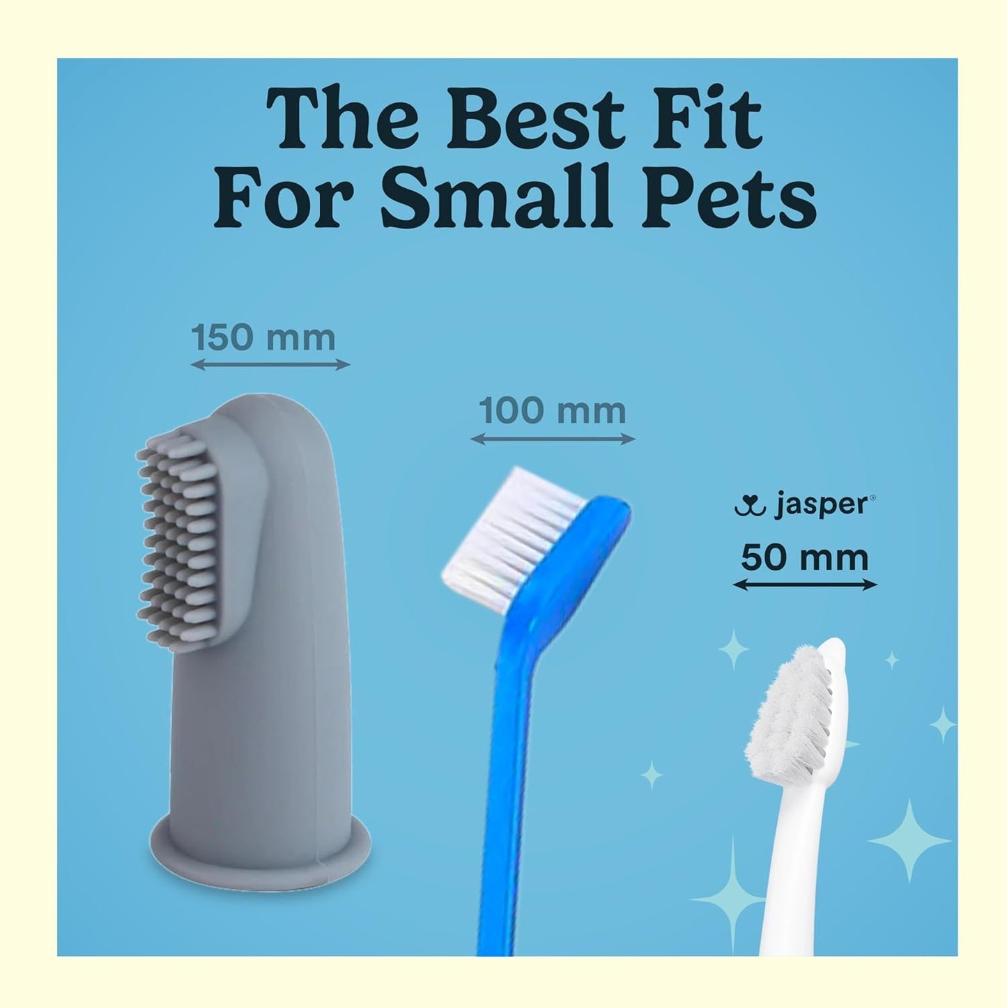Jasper Microbrush Vet Approved Cat Toothbrush, Soft-Bristled Toothbrush Kit for Felines & Small Dogs, Non-Slip Handle with 2 Replaceable Tooth Brush Heads, Use with Cat Toothpaste