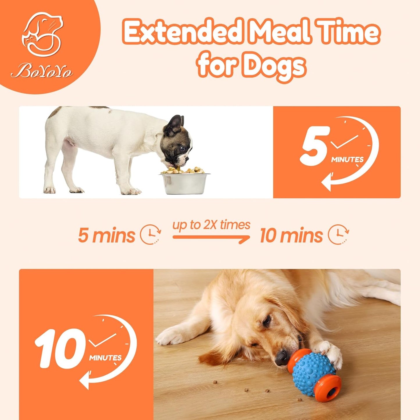 Interactive Dog Toys Treat Dispenser - Slow Puzzle Feeder for Large Dogs, Mental Stimulation for Anxiety Relief & Boredom