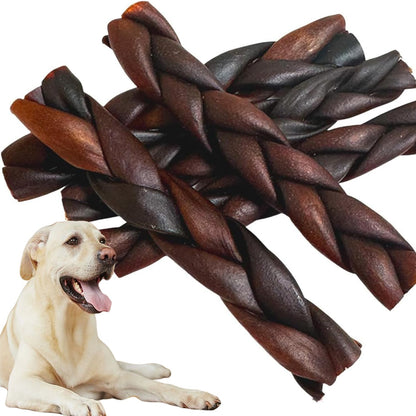 Braided Collagen Sticks for Medium & Large Dogs, 5-6 Inch Beef Collagen Dog Chews Long Lasting, Dog Treats for Aggressive Chewers & Bully Stick Alternative