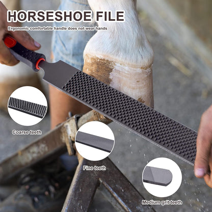 14 inch Horse Farrier Tool Kits - 6Pcs Professional Hoof Trimming Farrier Tools, Can Easily Trim The Hooves of Horses, Cows, Sheep, Donkeys and Other Medium-Sized Animals