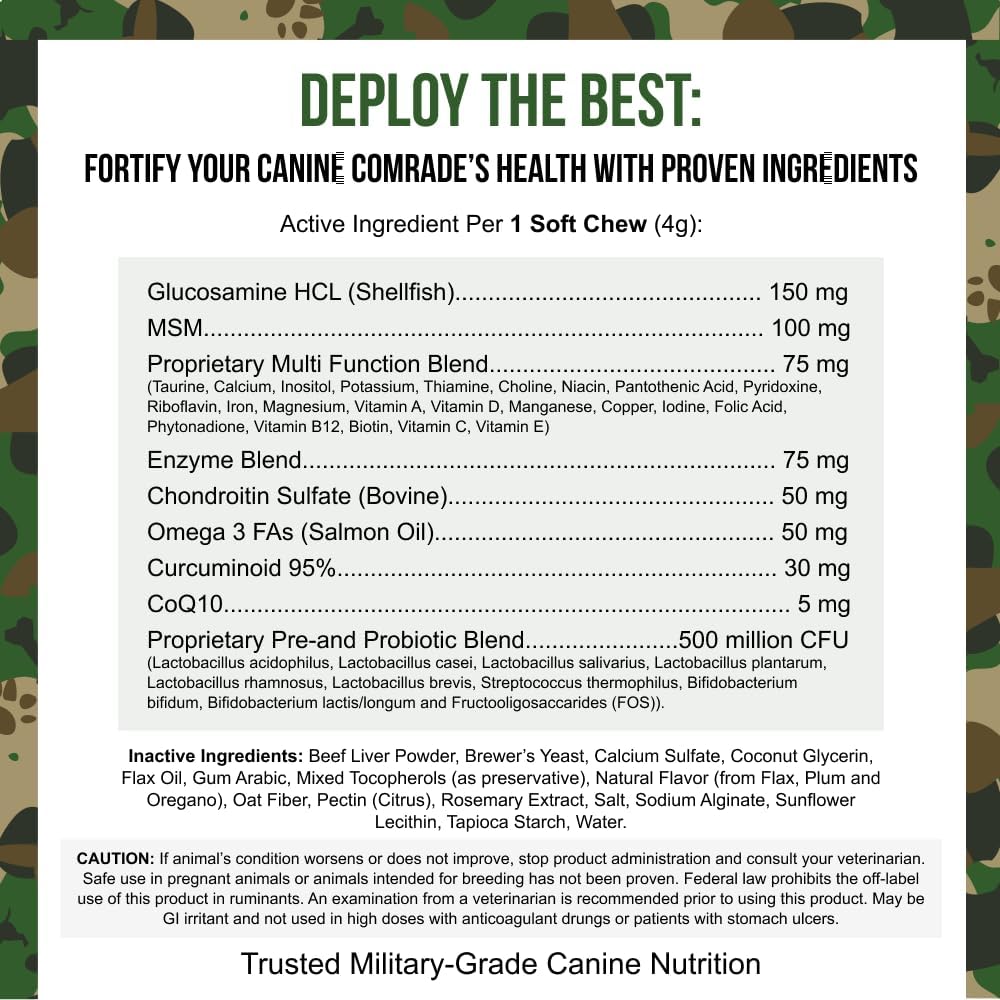 Operation Good Boy 10-in-1 Multivitamin for Dogs & Grenade Chew Toy Bundle – 90 Beef-Flavored Soft Chews with Glucosamine, Probiotics, Omegas, Enzymes & Vitamins – Natural Ingredients – Durable Treat-