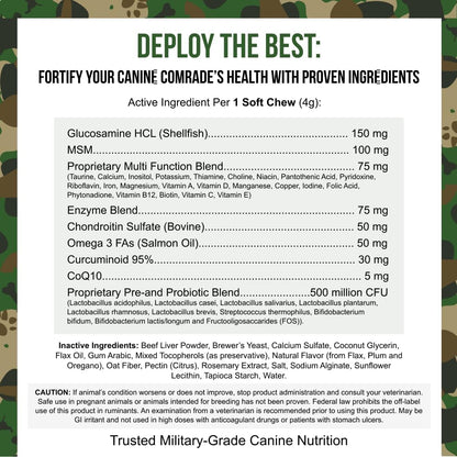 Operation Good Boy 10-in-1 Multivitamin for Dogs & Grenade Chew Toy Bundle – 90 Beef-Flavored Soft Chews with Glucosamine, Probiotics, Omegas, Enzymes & Vitamins – Natural Ingredients – Durable Treat-