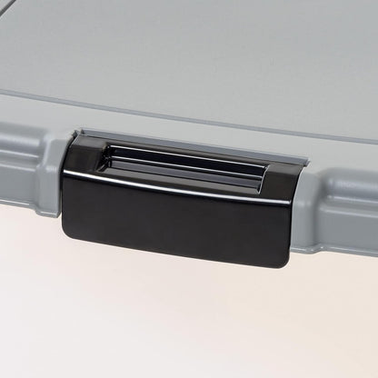 Amazon Basics Airtight Dog Food Storage Container with Scoop and Wheels, 69 QT, Gray