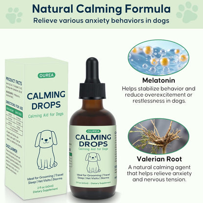 Calming Drops for Dogs Grooming – Melatonin & Valerian Root Formula to Help Maintain Calm During Grooming and Nail Trimming – Also Great for Travel, Vet Visits & Bedtime – 2 fl oz