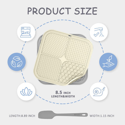 2 Pack Lick Mat for Dogs,Cats,Upgraded 8.5×8.5 inches Licking Mats with Suction Cups,Slow Feeder Licking Pad for Anxiety Relief and Boredom Reducer,Suitable for Dog Training Set 11