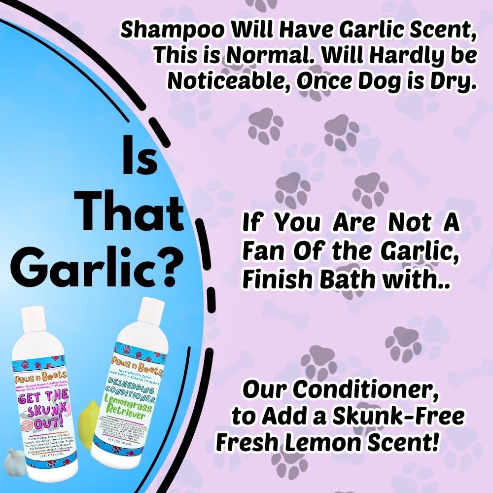 Skunk Odor Remover, #1 Most Effective & Safest Formula Available. Shampoo Guranteed to Get The Skunk Out! 100% Natural, Non-Toxic, Safe to Use on Dogs/Cats, Clothing, Furniture, Even You!