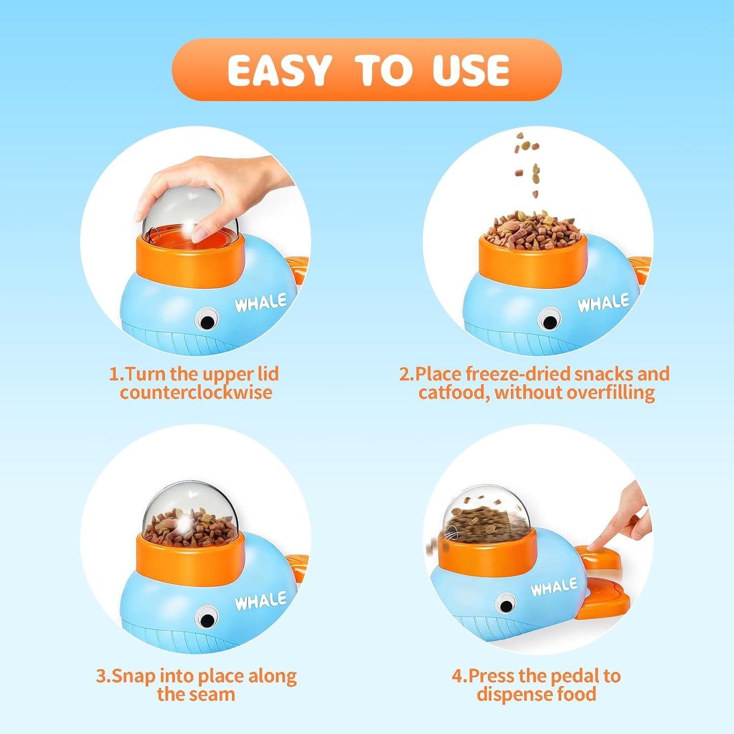 Interactive Slow Feeder for Small Dogs and Cats, Food Puzzle Slow Feeder Toy Duck, Dog Enrichment Toys Treat Dispenser with Button, Exercise Small Animal Bowls