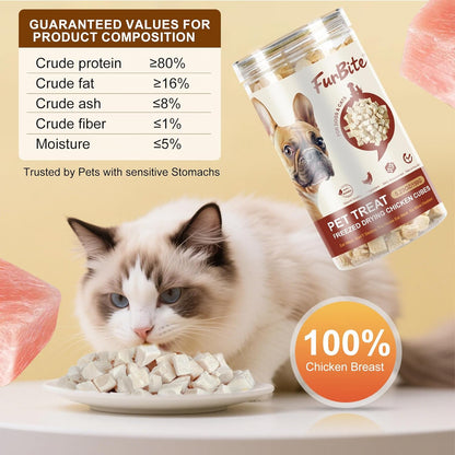 Freeze Dried Chicken for Cat & Dog Treats, Pet Training Dehydrated Snack for Dogs,Natural Single Ingredient High Protein Chickens Breast Snacks,Cat Jerky Chews for Dog