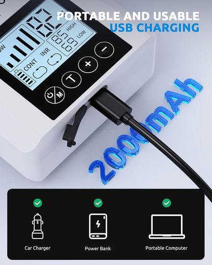 SEAOURA Small Aquarium Heater, 50 Watt Fish Tank Heater for and USB Rechargeable Portable Aerator Aquarium Air Pump, 2.5W Battery Powered Fish Tank Bubbler