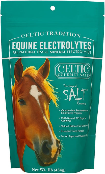 Celtic Tradition Equine Electrolytes – Natural Mineral Salt Supplement for Horses | Replenishes Electrolytes, Supports Hydration & Recovery | 1 lb Resealable Bag