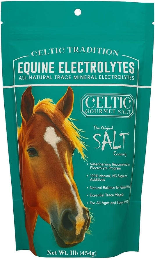 Celtic Tradition Equine Electrolytes – Natural Mineral Salt Supplement for Horses | Replenishes Electrolytes, Supports Hydration & Recovery | 1 lb Resealable Bag