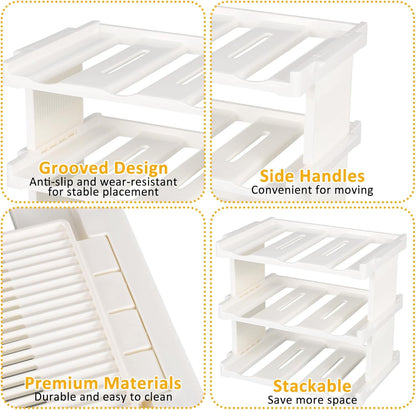 3-Layer Cat Food Can Organizer, Wet Cat Food Storage Container Holds 54 (3.5oz) Cans, Stackable Shelf Pet Food Can Organizer for Kitchen Pantry