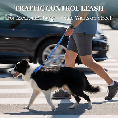 VIVAGLORY Dog Fleece Coat + Short Dog Leash, Easy to Take on and Off, Padded Neoprene & Heavy Duty