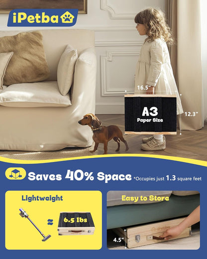 Dog Ramp for Bed & Couch for Small Dogs - Joint-Friendly, Anti-Slip, Folding, Adjustable, Portable, Up to 35 lbs