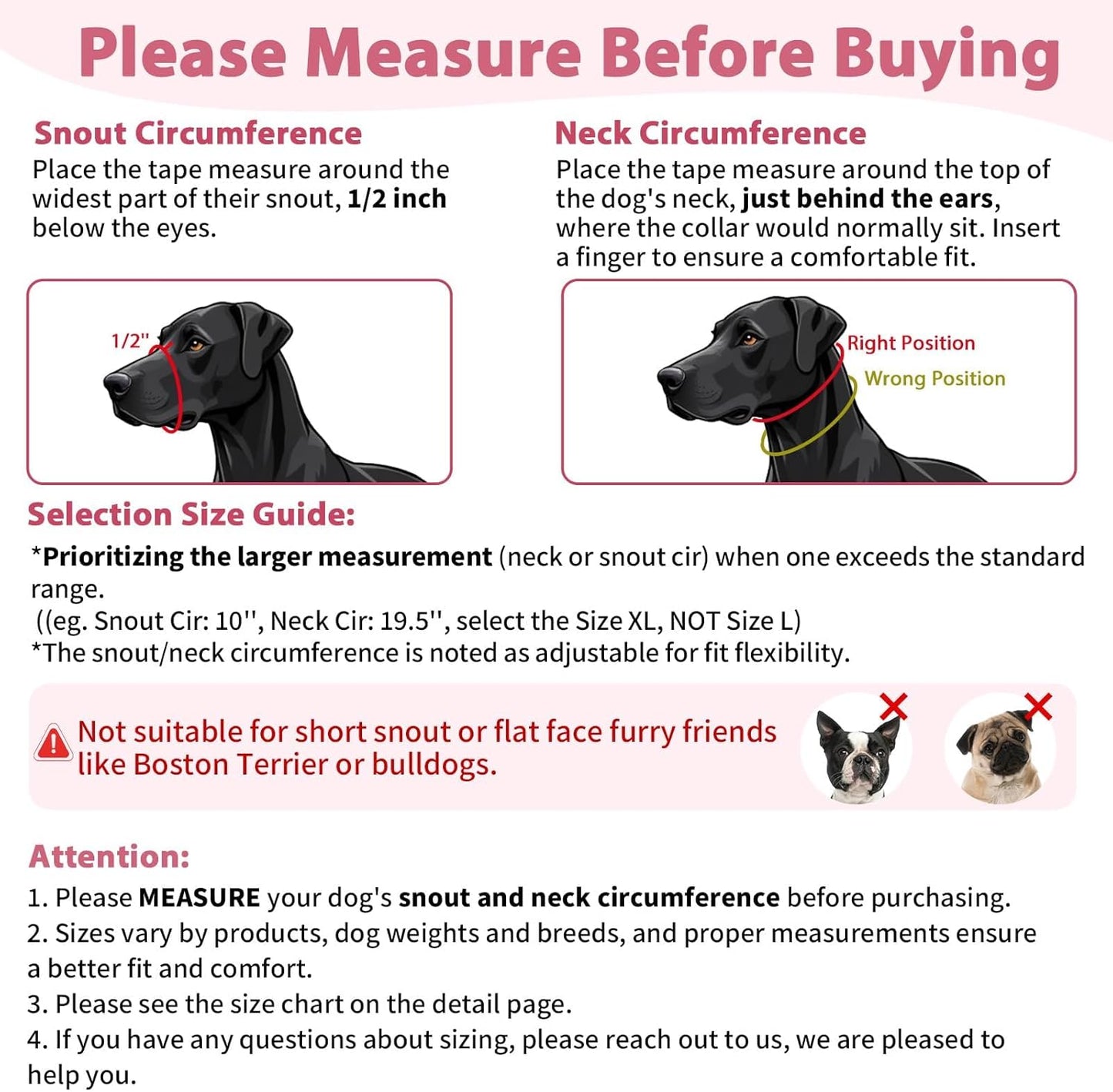 BARKLESS Sturdy No Pull Head Collar for Medium Large Dogs, Gentle Reflective Head Halter with Safety Link, Adjustable Nylon Dog Training Muzzle Leash for Walking Control (Hot Pink, XL)