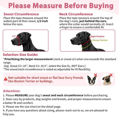 BARKLESS Sturdy No Pull Head Collar for Medium Large Dogs, Gentle Reflective Head Halter with Safety Link, Adjustable Nylon Dog Training Muzzle Leash for Walking Control (Hot Pink, XL)