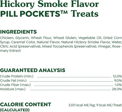 Greenies Pill Pockets for Dogs Small Size, Soft Dog Treats, Hickory Smoke Flavor, 3.2 oz. Pouch (30 Treats)