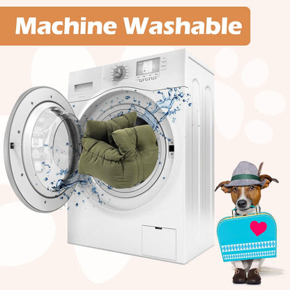 Small Dog Car Seat Up to 15lbs - Pet Travel Bed Booster with Storage, Safety Tether, Anti-Slip Bottom for Cars(Green)