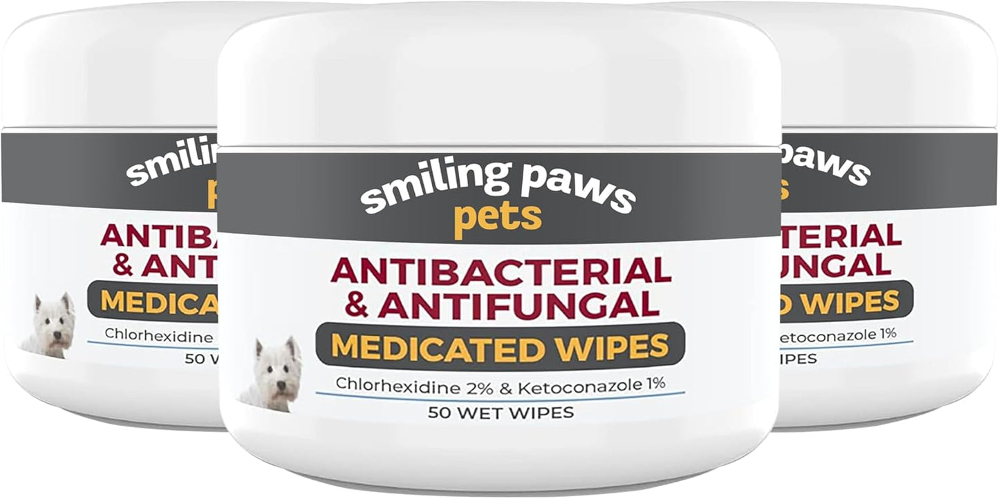 Smiling Paws Pets Wipe for Dogs & Cats - 50ct (3 Pack)