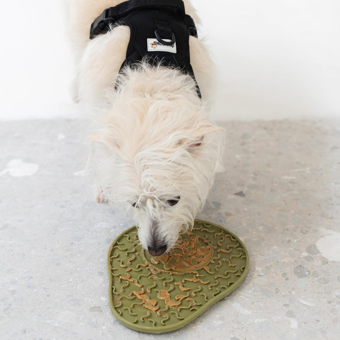 Enrichment Lick Mat: Avocado - Grooved Dog Feeding Pad, Food Grade Silicone, Spread Food Or Treats onto The Mat, Pet Soothing, Suction Back