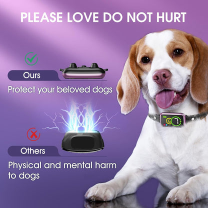 Smart Dog Bark Collar, Automatic Stop Bark Collar for Large, Medium, Small Dogs, Safe & Humane Barking Collar with Beep, Vibration & 7 Adjustable Sensitivity, Anti Barking Device IP67 Waterproof