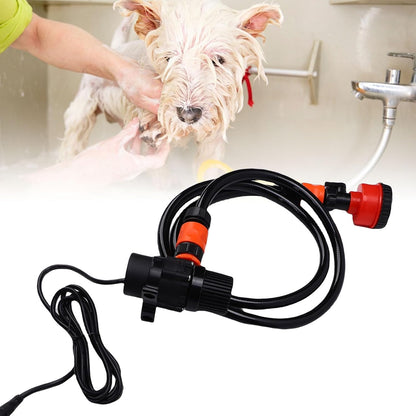 40w 42.7ft Lift 3.53GPM Electric Pet Bath Pump with Adjustable Showerheads and 4.9ft Hose Portable Hand Shower Attachment Water Hose Nozzle Sprayer Set for Home Use (US Plug 100-240V)