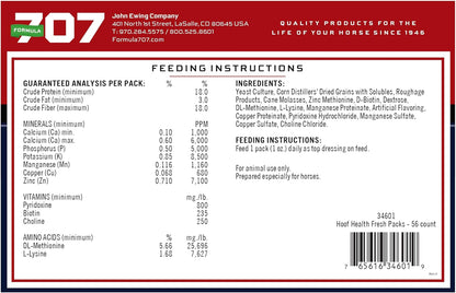 Formula 707 Hoof Health Equine Supplement, Daily Fresh Packs, 56 Day Supply - Biotin, Amino Acids, and Minerals to Improve and Support Healthy Horse Hooves