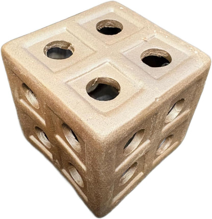 Dark Ceramic Aquarium Ornament Decor Fish Hide for Fresh or Saltwater Aquariums - Dice (2.75" x 2.75" x 2.75")